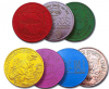 1 1/8"  Custom Engraved Anodized (Colored) Aluminum Coin - 16 Gauge